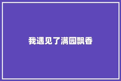 我遇见了满园飘香