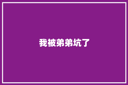 我被弟弟坑了