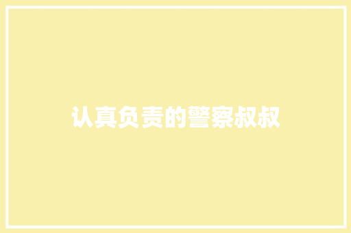 认真负责的警察叔叔