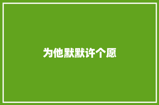 为他默默许个愿