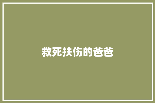救死扶伤的爸爸
