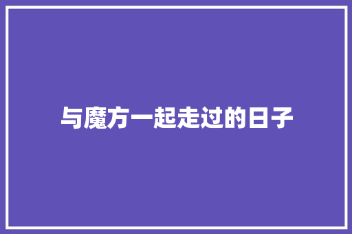 与魔方一起走过的日子