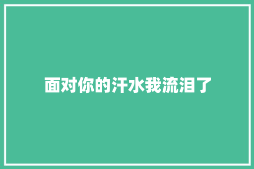 面对你的汗水我流泪了