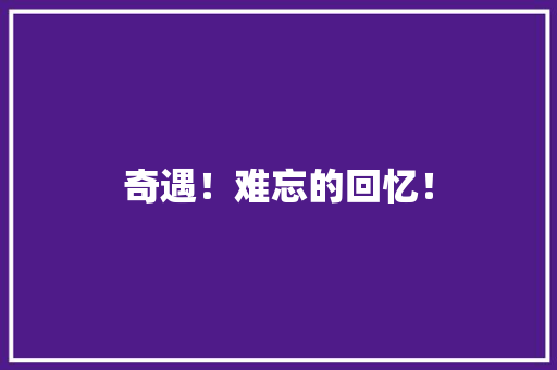 奇遇！难忘的回忆！ 知识百科