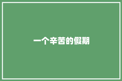 一个辛苦的假期