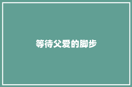 等待父爱的脚步