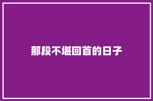 那段不堪回首的日子 知识百科
