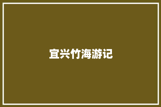 宜兴竹海游记
