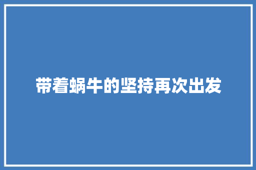 带着蜗牛的坚持再次出发
