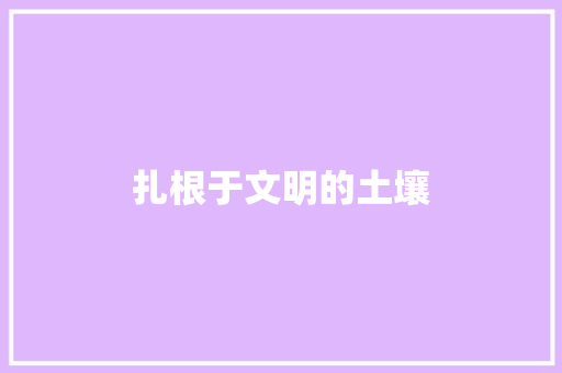 扎根于文明的土壤