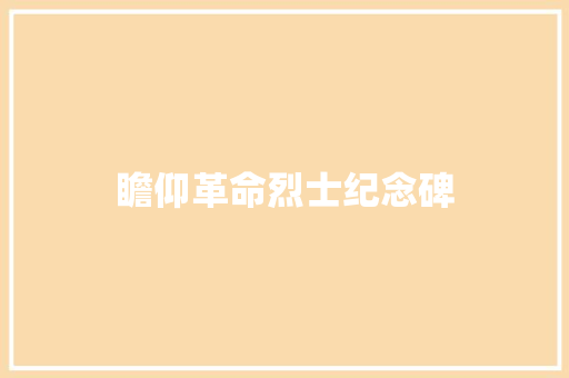 瞻仰革命烈士纪念碑