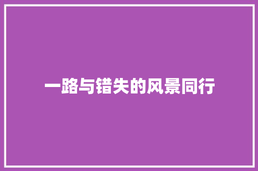 一路与错失的风景同行
