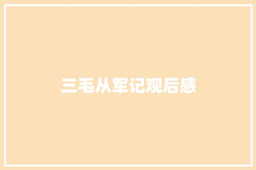 三毛从军记观后感