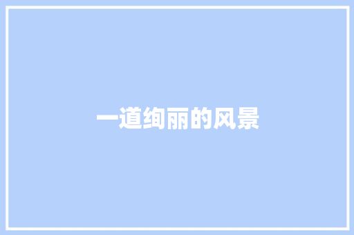 一道绚丽的风景