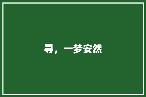 寻，一梦安然