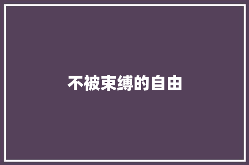 不被束缚的自由