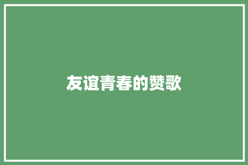 友谊青春的赞歌