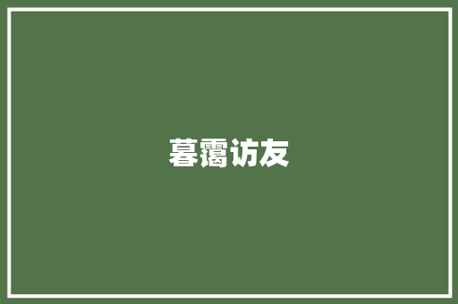 暮霭访友