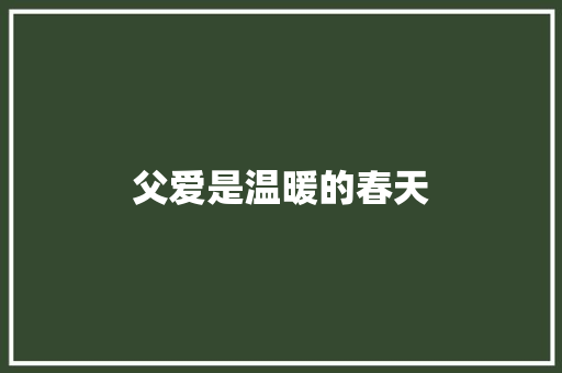父爱是温暖的春天