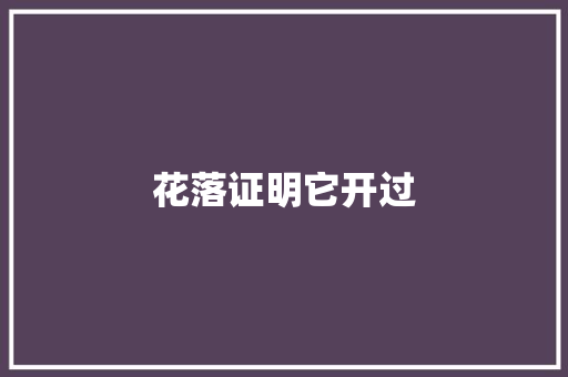 花落证明它开过