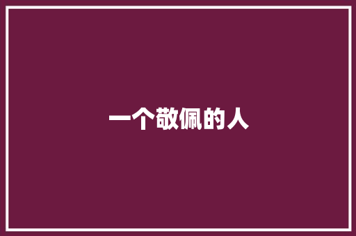 一个敬佩的人
