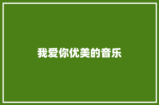 我爱你优美的音乐