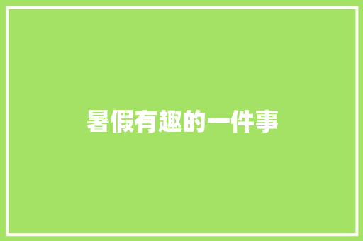 暑假有趣的一件事