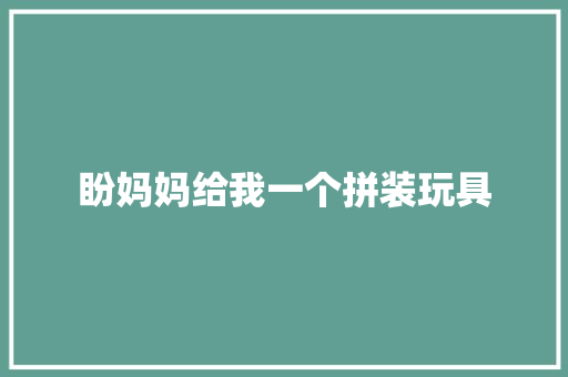 盼妈妈给我一个拼装玩具