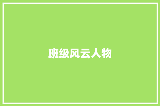 班级风云人物