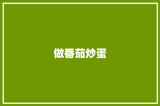 做番茄炒蛋
