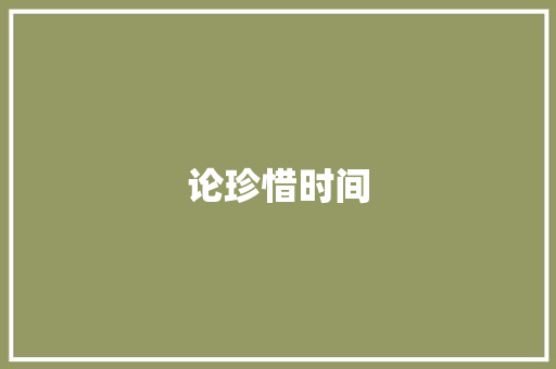 论珍惜时间