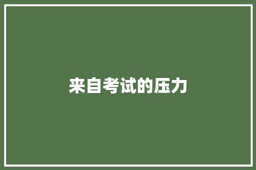 来自考试的压力