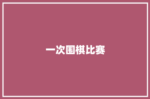 一次围棋比赛
