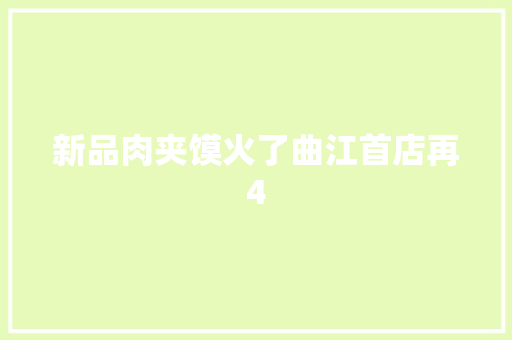 新品肉夹馍火了曲江首店再4 汽车知识