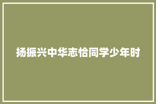 扬振兴中华志恰同学少年时