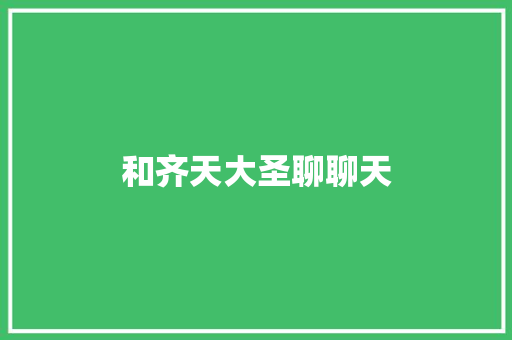 和齐天大圣聊聊天