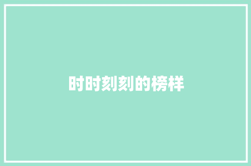 时时刻刻的榜样