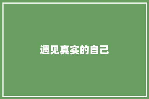 遇见真实的自己