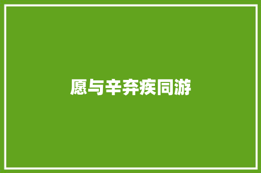愿与辛弃疾同游