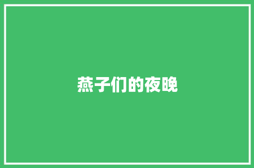 燕子们的夜晚