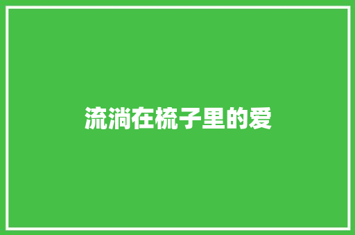 流淌在梳子里的爱