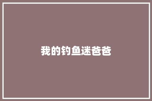 我的钓鱼迷爸爸
