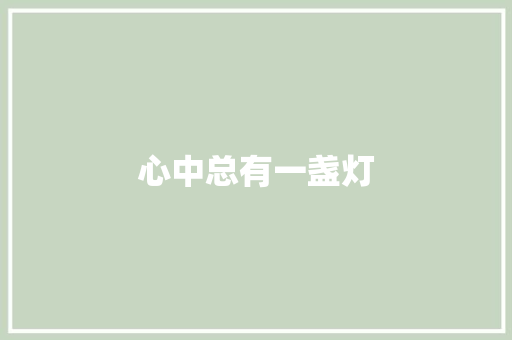 心中总有一盏灯