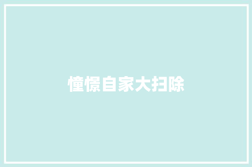 憧憬自家大扫除