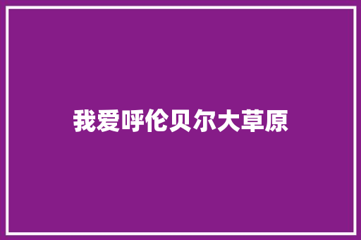 我爱呼伦贝尔大草原