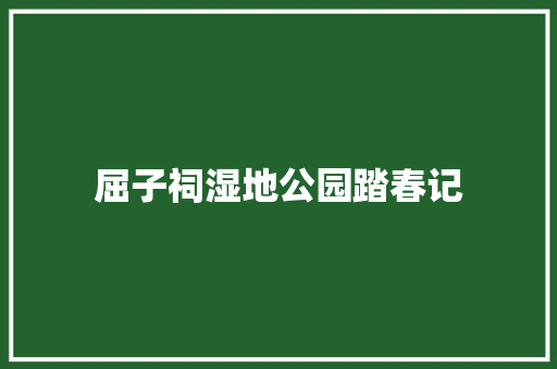 屈子祠湿地公园踏春记