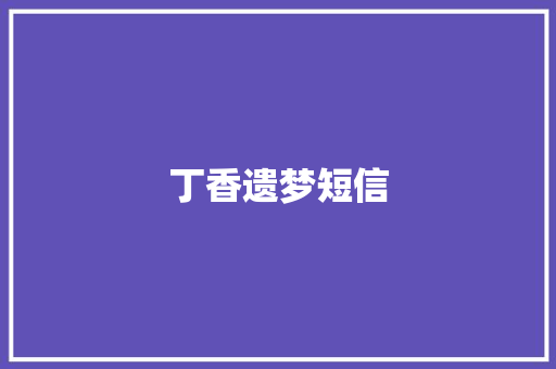 丁香遗梦短信