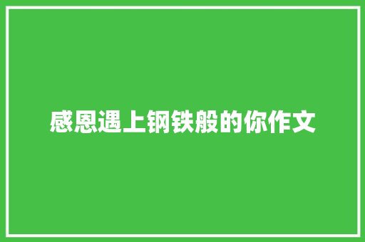 感恩遇上钢铁般的你作文