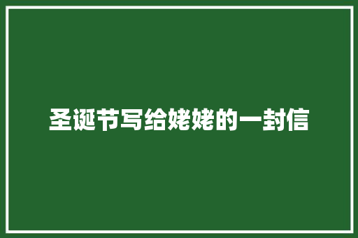 圣诞节写给姥姥的一封信