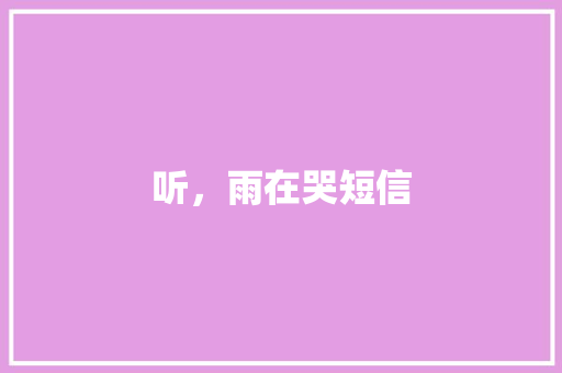听，雨在哭短信